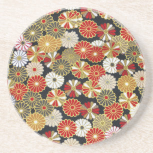 Porta-copos De Arenito Chrysanthemum de Ouro Falhado