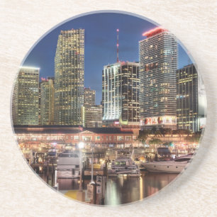 Porta-copos De Arenito Cidade da skyline de Miami em Florida