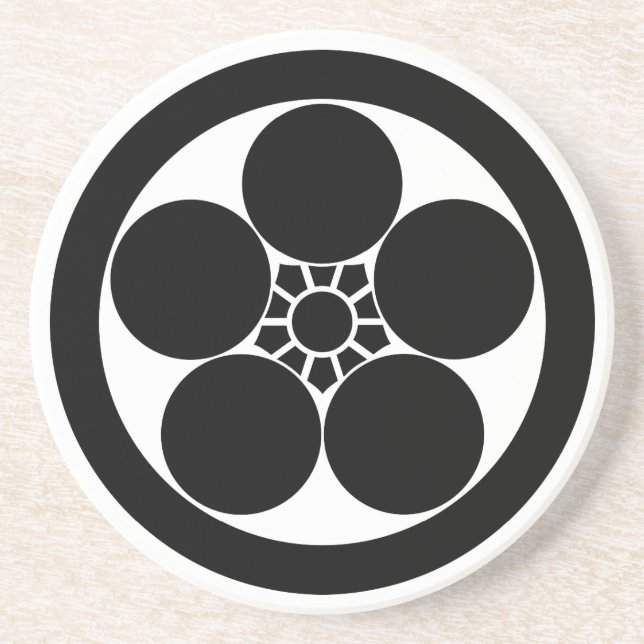 Porta-copos De Arenito Círculo com umbaci de ameixa (Frente)