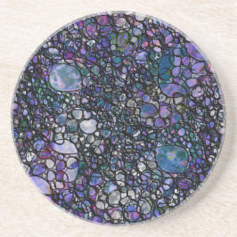 Porta-copos De Arenito Círculos Abstratos Desenhados à Mão, Azul, Roxo, P