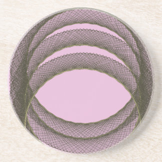 Porta-copos De Arenito círculos sobrepostos em abstrato de fundo roxo