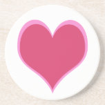 Porta-copos De Arenito Coaster de Bebidas Cardíacas Rosa<br><div class="desc">A Porta copos cardíaca,  por 369Mandala e 369,  apresenta um coração rosa giro numa porta copos personalizável. É possível adicionar o nome ou o nome inicial. Misturar e combinar!</div>