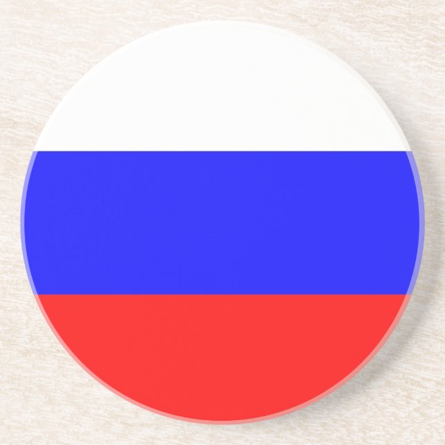 Porta-copos De Arenito Coaster with Flag of Russia (Frente)