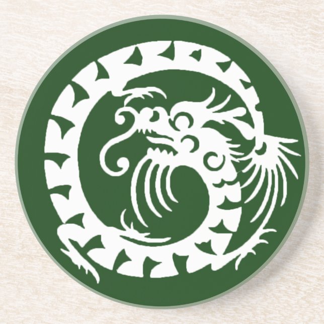 Porta-copos De Arenito COBRA DRAGON, verde e branco (Frente)
