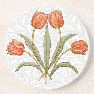 Porta-copos De Arenito Coleção de Pinturas Tulipa Morris Vintage