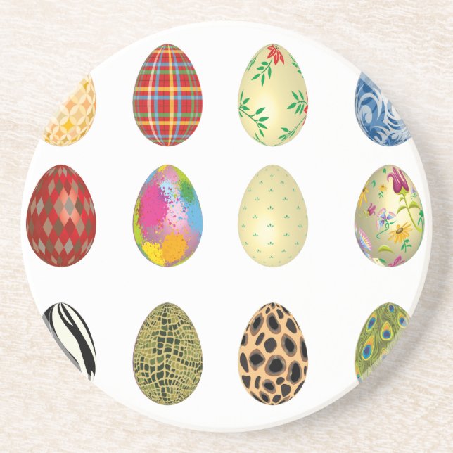 Porta-copos De Arenito colorful easter eggs (Frente)