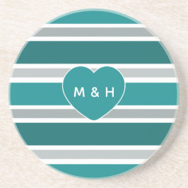 Porta copos de arenito com monograma personalizado