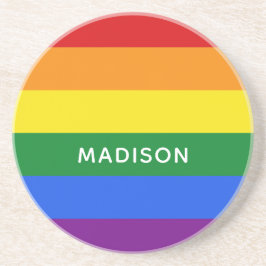 Porta copos de arenito com nome personalizado do S