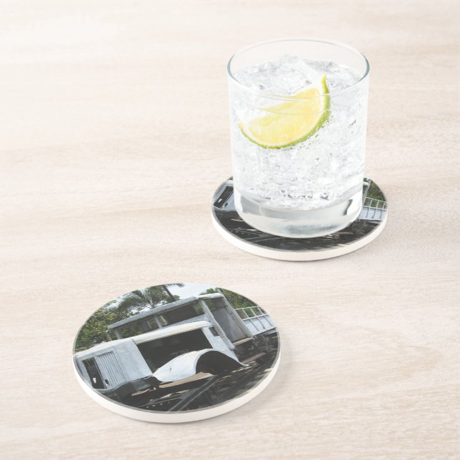 Porta-copos De Arenito Comboio militar WW2 na ponte Rio Kwai (Lateral)