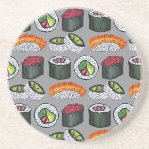 Porta-copos De Arenito Comida Japonesa Sushi California Tuna Roll Nigiri