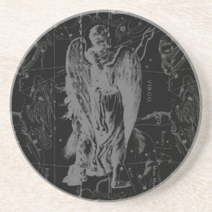 Porta-copos De Arenito Constelação de Virgo Zodiac Hevelius 1690