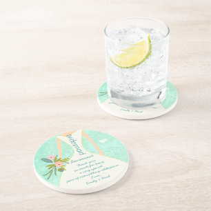 Porta-copos De Arenito Convidar Casamento tema damasco Moderno