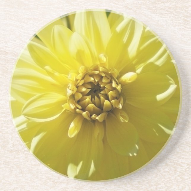 Porta-copos De Arenito Copo Dahlia Amarela (Frente)