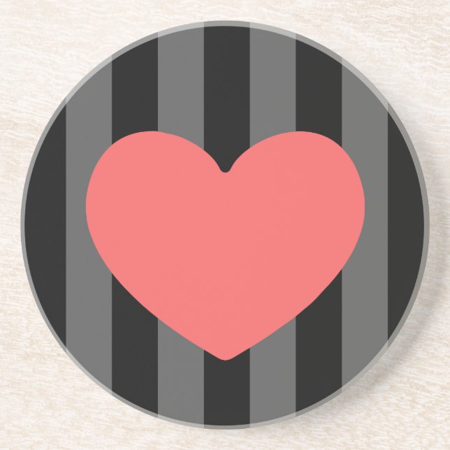 Porta-copos De Arenito Coração (Frente)