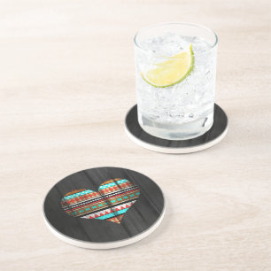 Porta-copos De Arenito Coração asteca