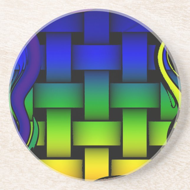 Porta-copos De Arenito Cores tecidas (Frente)