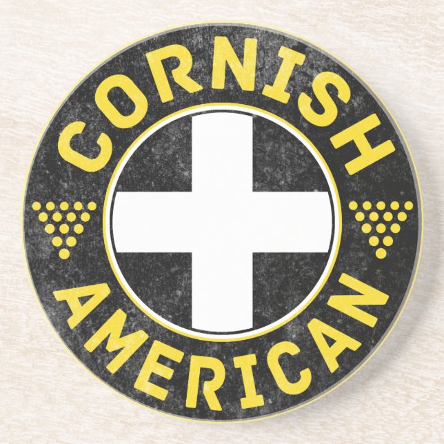 Porta-copos De Arenito Cornish American Flag (Frente)