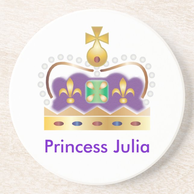 Porta-copos De Arenito Coroa Real Tradicional (Frente)