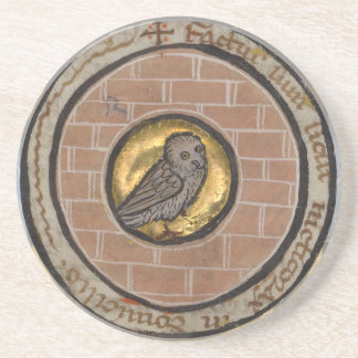 Porta-copos De Arenito Coruja de um manuscrito medieval