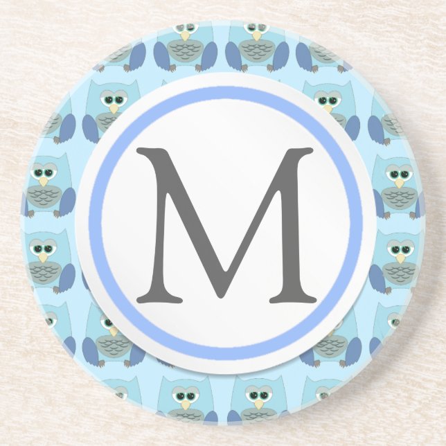 Porta-copos De Arenito Corujas (Frente)