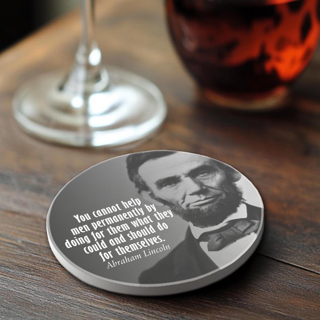 Porta-copos De Arenito Cotação Abe Lincoln sobre Direitos (Abraham Lincoln Quote Coaster)