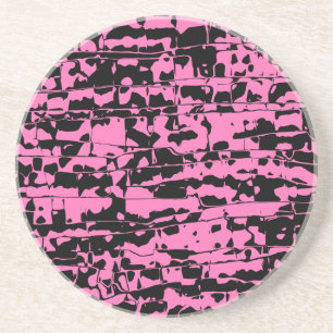 Porta-copos De Arenito Crackers de Abstrato rosa e preto