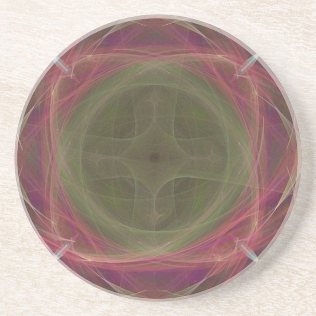 Porta-copos De Arenito Cruz Geométrica (Frente)