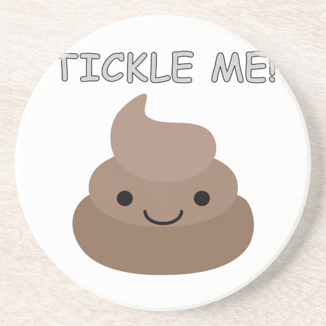 Porta-copos De Arenito Cute Tickle Me Poop Emoji (Frente)
