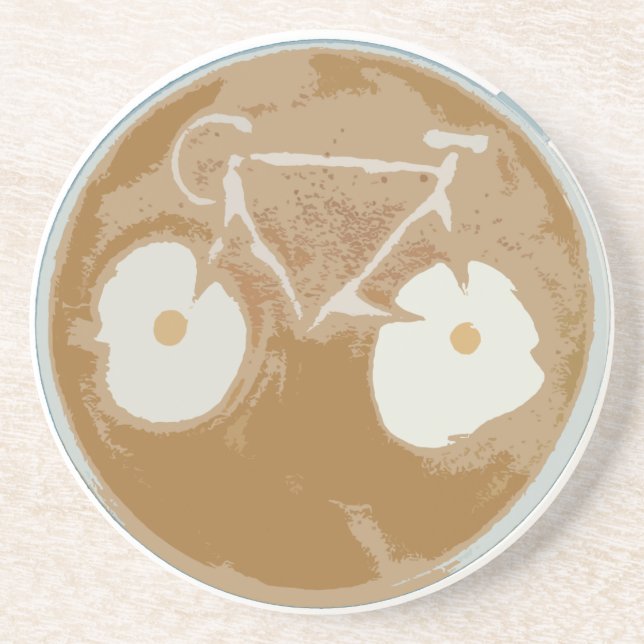 Porta-copos De Arenito Cycling Latte Art (Frente)