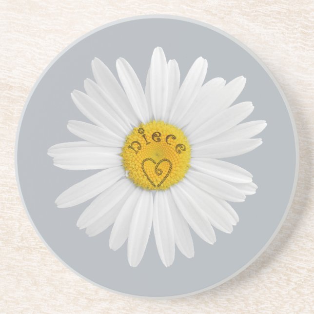 Porta-copos De Arenito Daisy Flower For Niece Art Customize Background (Frente)