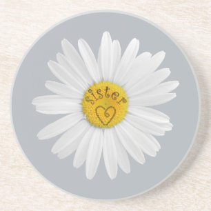 Porta-copos De Arenito Daisy Flower For Sister Art Personalizar Informaç