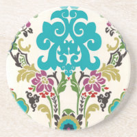 Damask Floral Patternos Plum Turquoise