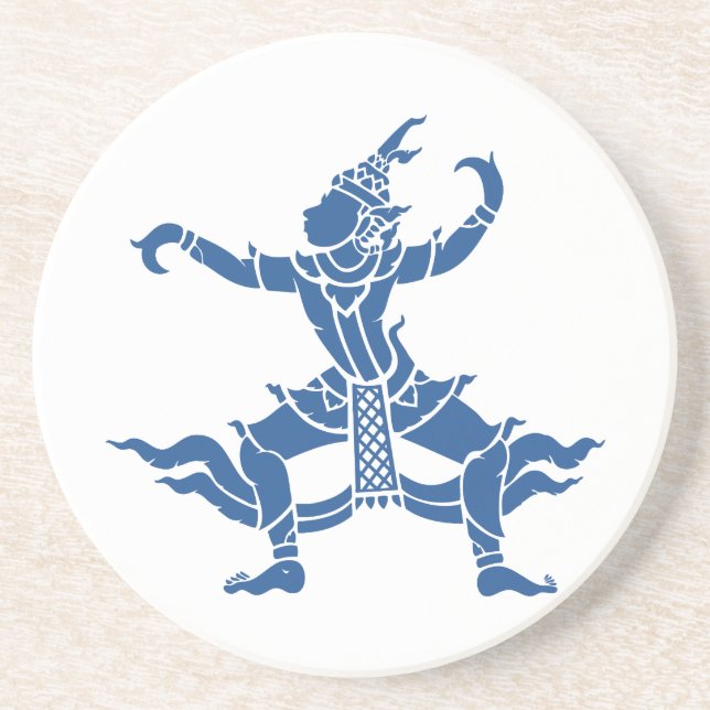 Porta-copos De Arenito Dançarino Tailandês ⚠ Sinal ⚠ Tailândia (Frente)
