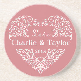 Porta copos de arenito de texto personalizado do C