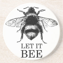 Porta-copos De Arenito Deixado o a natureza do vintage da abelha Bumble a