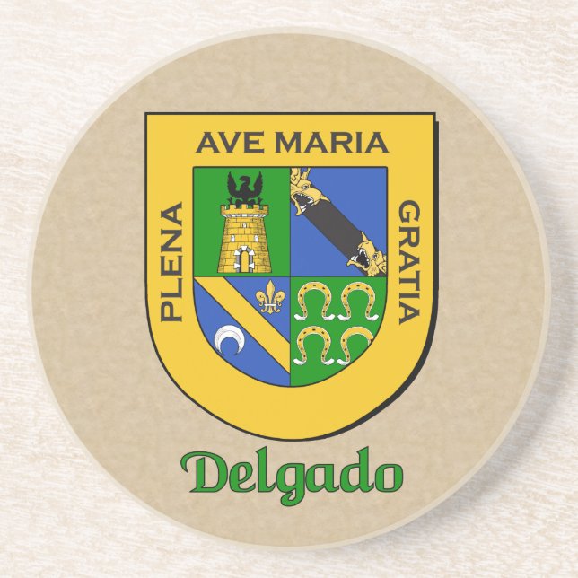 Porta-copos De Arenito Delgado Heraldic Shield (Frente)