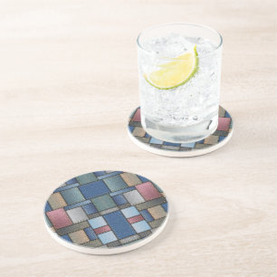 Porta-copos De Arenito Denim Pattern