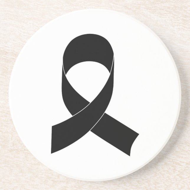 Porta-copos De Arenito Desenho de Fita Preta (Frente)