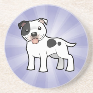 Porta-copos De Arenito Desenhos animados Staffordshire bull terrier