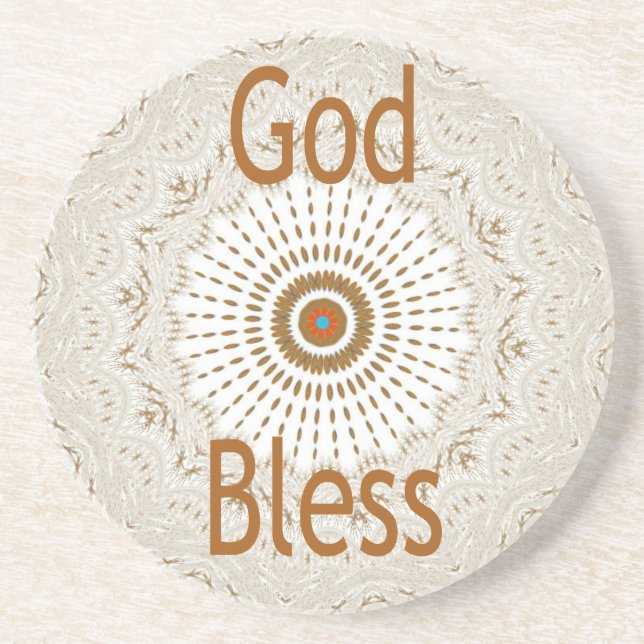 Porta-copos De Arenito Design de arte tradicional africana (Frente)