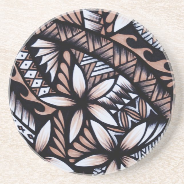 Porta-copos De Arenito Design poli do Tapa (Frente)