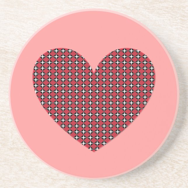 Porta-copos De Arenito Diamond Heart (Frente)