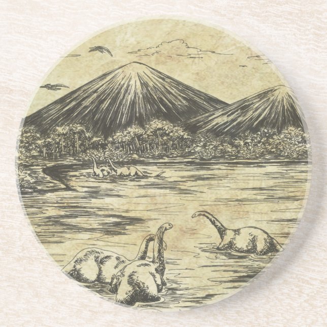 Porta-copos De Arenito Dinossauros (Frente)