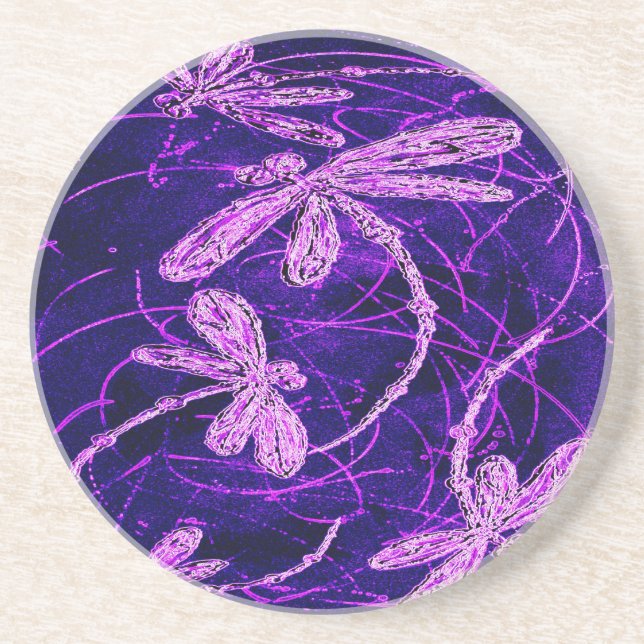 Porta-copos De Arenito Disco de Voo de Dragonfly (Frente)