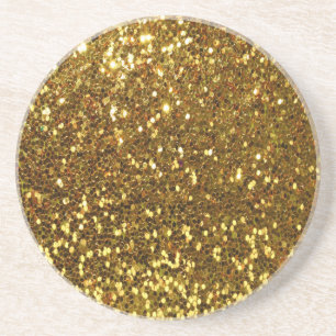Porta-copos De Arenito Dourado brilho