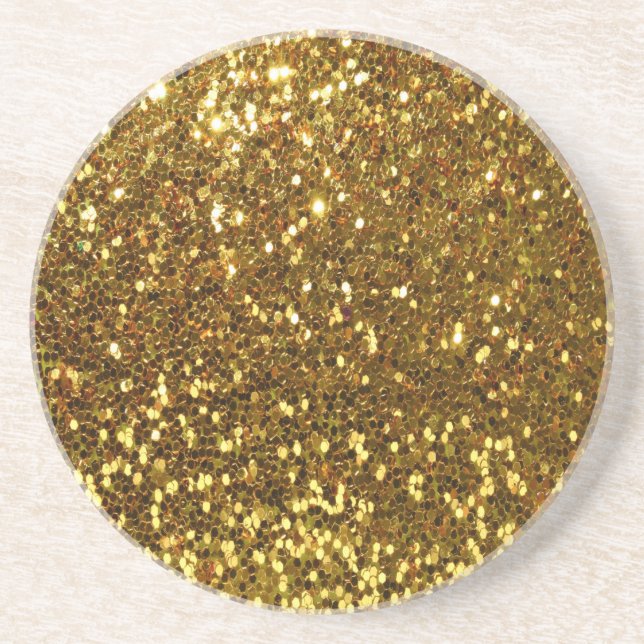 Porta-copos De Arenito Dourado brilho (Frente)