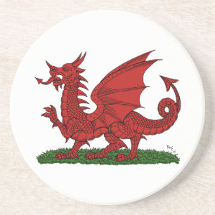 Porta-copos De Arenito Dragão Vermelho de Gales