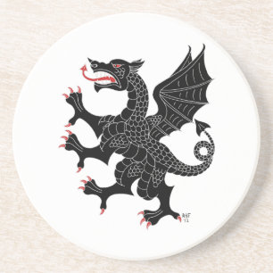 Porta-copos De Arenito Dragon Rampant Sable