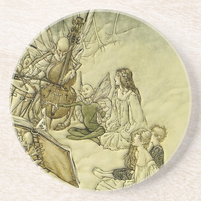 Porta-copos De Arenito E uma canção feericamente - Arthur Rackham (Frente)