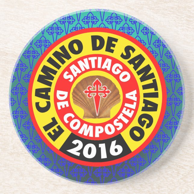 Porta-copos De Arenito EL Camino de Santiago 2016 (Frente)